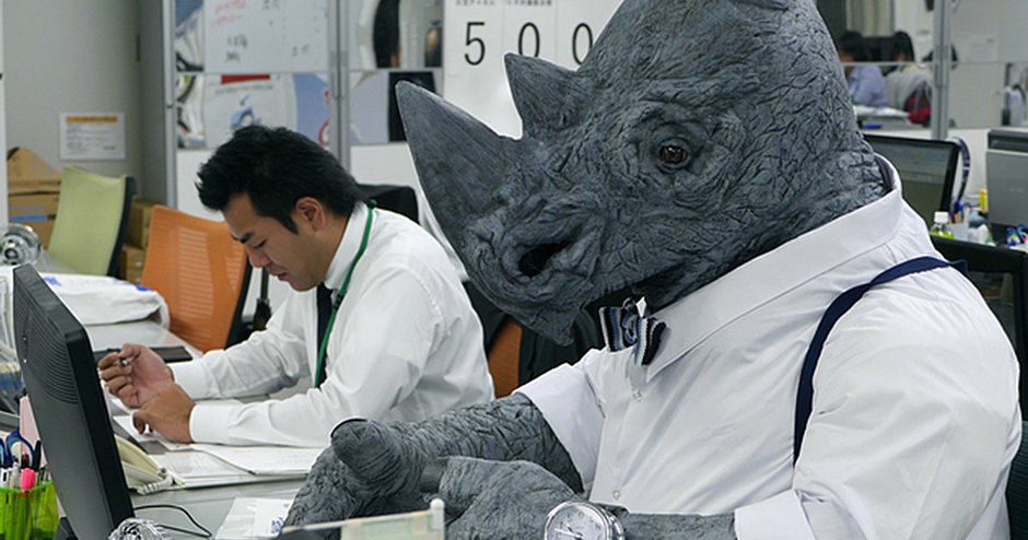 Commercial stars rhino costume by SWSCA alumni James Wright